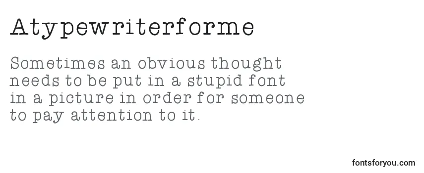 Review of the Atypewriterforme Font