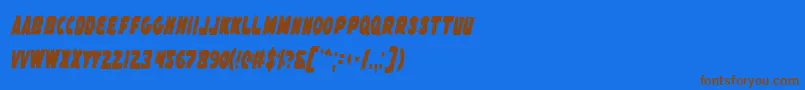 FlyingLeatherneckCondensed Font – Brown Fonts on Blue Background