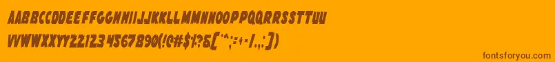 Шрифт FlyingLeatherneckCondensed – коричневые шрифты на оранжевом фоне