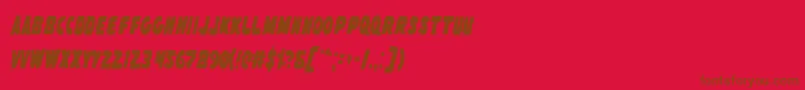 フォントFlyingLeatherneckCondensed – 赤い背景に茶色の文字