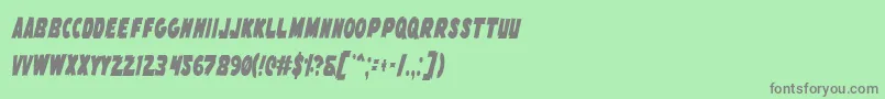 フォントFlyingLeatherneckCondensed – 緑の背景に灰色の文字