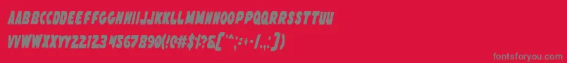 FlyingLeatherneckCondensed Font – Gray Fonts on Red Background