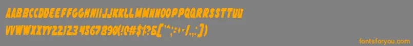 Weitere Informationen zur FlyingLeatherneckCondensed-Schriftart FlyingLeatherneckCondensed-Schriftart – Orangefarbene Schriften auf grauem Hintergrund