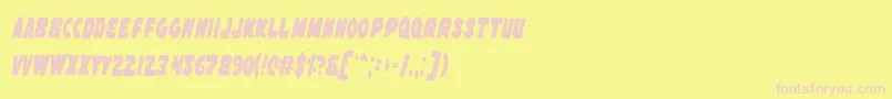 フォントFlyingLeatherneckCondensed – ピンクのフォント、黄色の背景