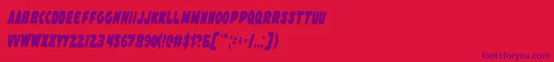 FlyingLeatherneckCondensed Font – Purple Fonts on Red Background
