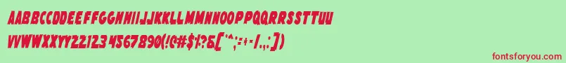 FlyingLeatherneckCondensed Font – Red Fonts on Green Background