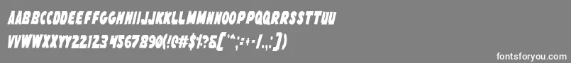 フォントFlyingLeatherneckCondensed – 灰色の背景に白い文字