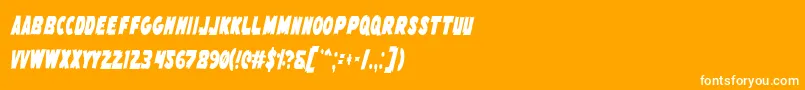 フォントFlyingLeatherneckCondensed – オレンジの背景に白い文字