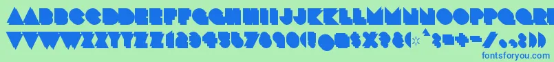 CrackmanBack Font – Blue Fonts on Green Background