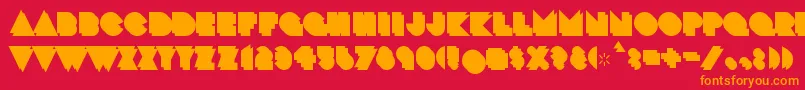 フォントCrackmanBack – 赤い背景にオレンジの文字