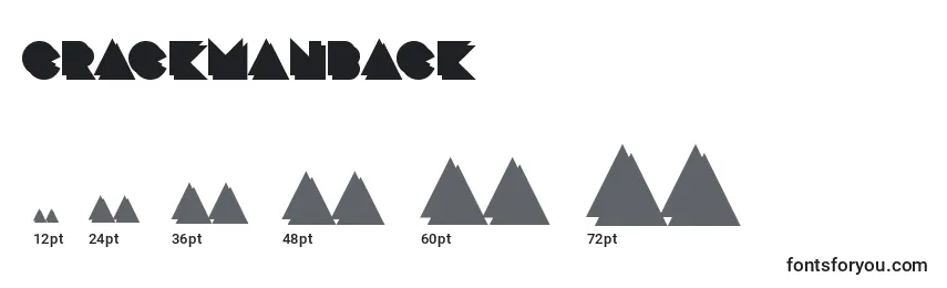Размеры шрифта CrackmanBack