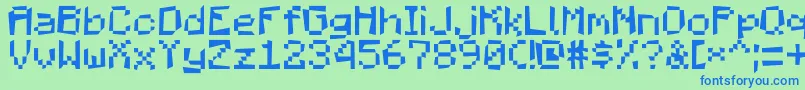 MadPixels Font – Blue Fonts on Green Background