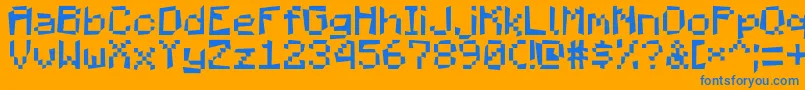 MadPixels Font – Blue Fonts on Orange Background