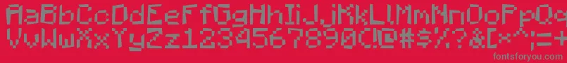 MadPixels Font – Gray Fonts on Red Background