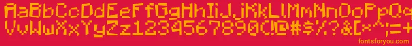 MadPixels Font – Orange Fonts on Red Background
