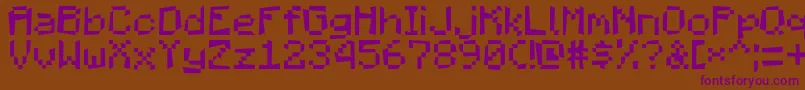 MadPixels-Schriftart – Violette Schriften auf braunem Hintergrund