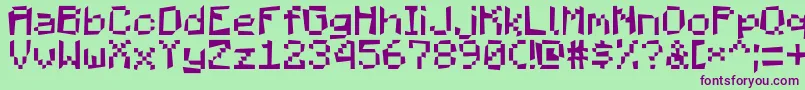 MadPixels Font – Purple Fonts on Green Background