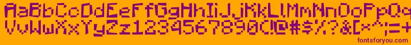 フォントMadPixels – オレンジの背景に紫のフォント