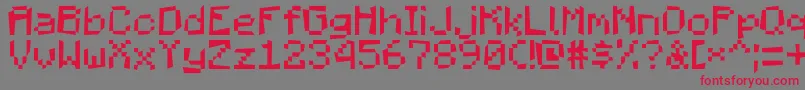 Fonte MadPixels – fontes vermelhas em um fundo cinza