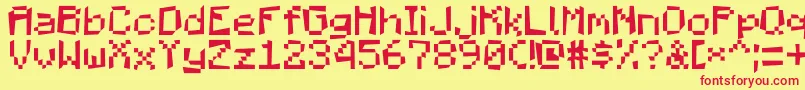 MadPixels Font – Red Fonts on Yellow Background