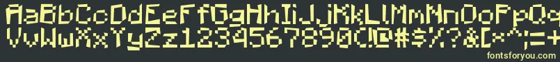 フォントMadPixels – 黒い背景に黄色の文字