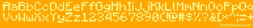 MadPixels Font – Yellow Fonts on Orange Background