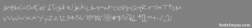 フォントJackishandwriting1 – 灰色の背景に白い文字