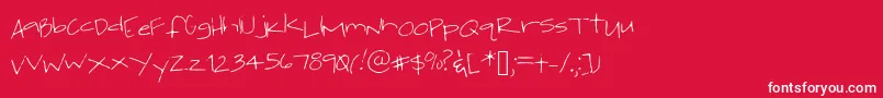 Jackishandwriting1 Font – White Fonts on Red Background