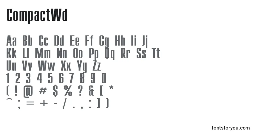 Fuente CompactWd - alfabeto, números, caracteres especiales