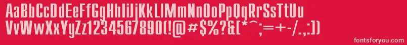 Czcionka CompactWd – różowe czcionki na czerwonym tle