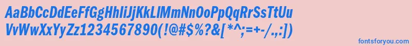 ItcfranklingothicstdDmcpit Font – Blue Fonts on Pink Background