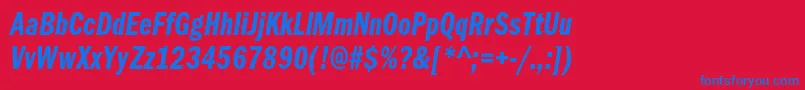 ItcfranklingothicstdDmcpit Font – Blue Fonts on Red Background