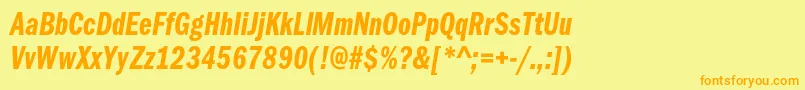 ItcfranklingothicstdDmcpit Font – Orange Fonts on Yellow Background