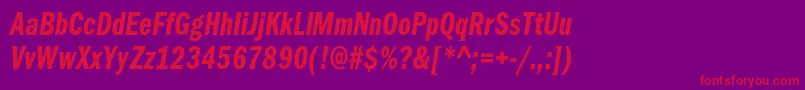 ItcfranklingothicstdDmcpit Font – Red Fonts on Purple Background