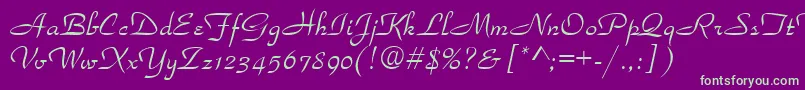 ParkAvenueNormal Font – Green Fonts on Purple Background