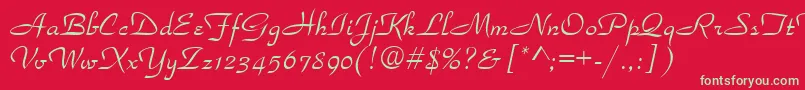 ParkAvenueNormal Font – Green Fonts on Red Background