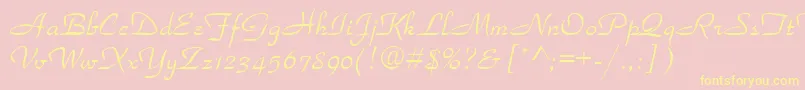 ParkAvenueNormal Font – Yellow Fonts on Pink Background