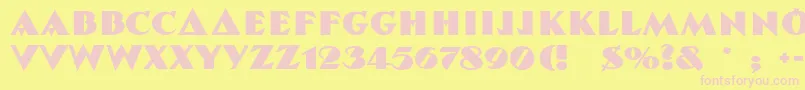 RedBanner Font – Pink Fonts on Yellow Background