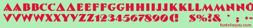 RedBanner Font – Red Fonts on Green Background