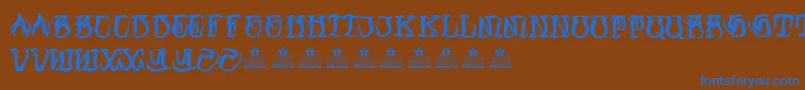 BlackBallTattooPersonalUse Font – Blue Fonts on Brown Background