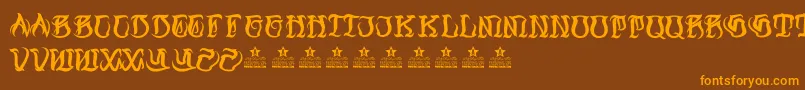 BlackBallTattooPersonalUse Font – Orange Fonts on Brown Background