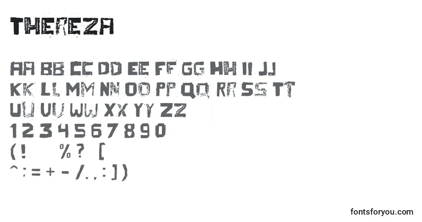 Thereza-fontti – aakkoset, numerot, erikoismerkit