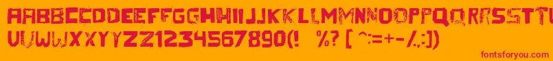 Thereza Font – Red Fonts on Orange Background