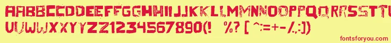 Thereza Font – Red Fonts on Yellow Background