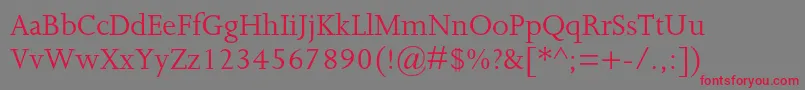 Joannamtstd Font – Red Fonts on Gray Background