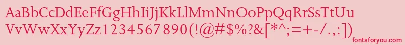 Joannamtstd-Schriftart – Rote Schriften auf rosa Hintergrund