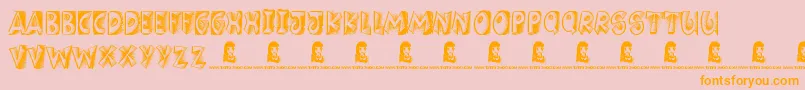 Girlfriend Font – Orange Fonts on Pink Background