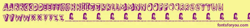Girlfriend Font – Purple Fonts on Yellow Background