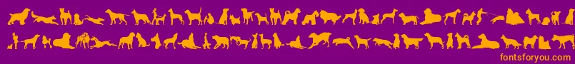 CanDogTfb Font – Orange Fonts on Purple Background
