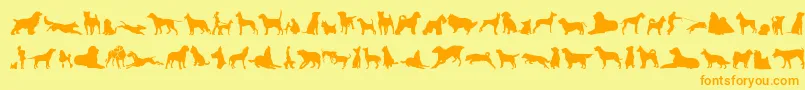 CanDogTfb Font – Orange Fonts on Yellow Background